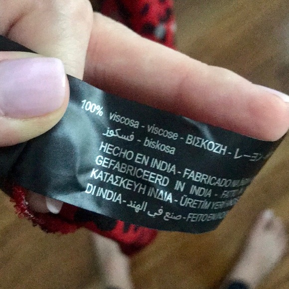 Zara Red Animal Print Flowy Cover Up - Picture 8 of 8